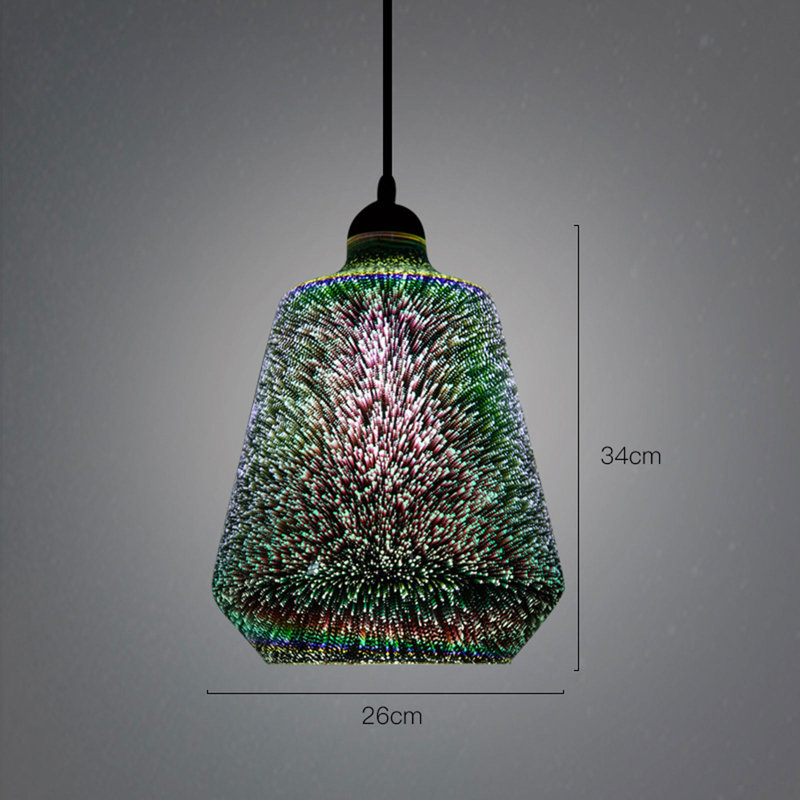 Orren Ellis Navey Modern Hanging 3D Colored Glass Ceiling Lights